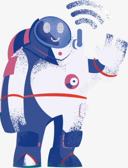外太空404插画手绘外太空机器人宇航员插画高清图片