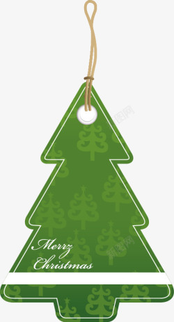 抽象绿色圣诞树吊牌矢量图素材