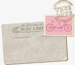 粉色邮票复古主题框矢量图素材