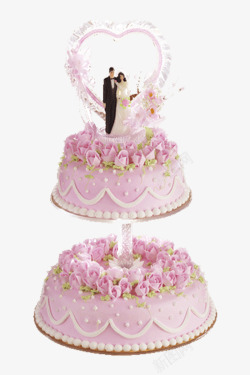 奶油裱花造型婚庆蛋糕高清图片