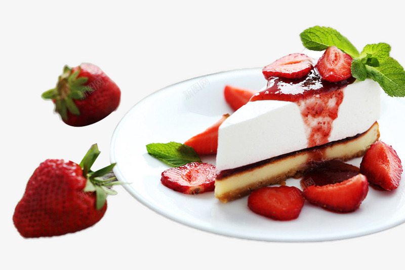 草莓甜点蛋糕png免抠素材_88icon https://88icon.com 下午茶 产品实物 西餐 食品