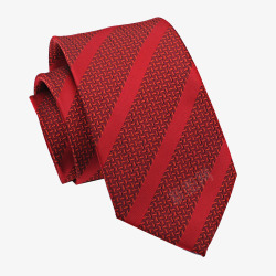 红色斜纹男士领带素材