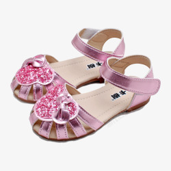 女童凉鞋粉色儿童凉鞋高清图片