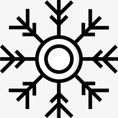 雪花蓝底冬天Snowflake图标图标