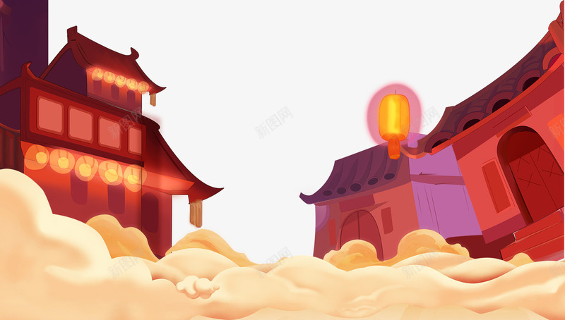 手绘中国风过年春节房子bannerpsd免抠素材_88icon https://88icon.com banner 中国风 房子 手绘 手绘中国风过年春节房子banner 插画 春节 过年