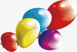 手绘春季彩色气球装饰素材