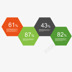 彩色六边形数据矢量图素材
