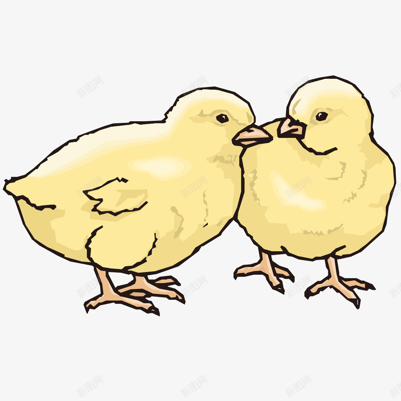 两只小黄鸡图像png免抠素材_88icon https://88icon.com 两只 动物 图像 小黄鸡