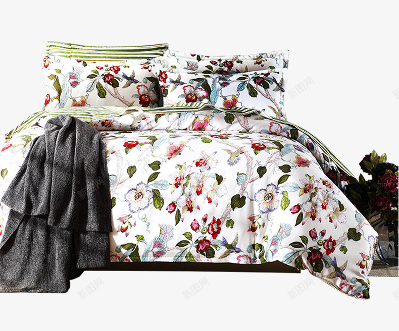 产品实物碎花四件套png免抠素材_88icon https://88icon.com 产品实物 四件套 碎花