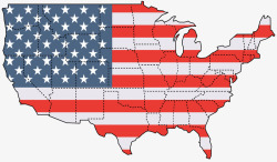 复古美国国旗地图素材