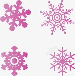 紫色飘雪雪花矢量图素材
