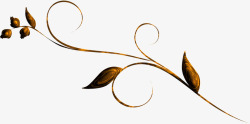 金色金属叶片藤蔓纹理背景分隔符素材