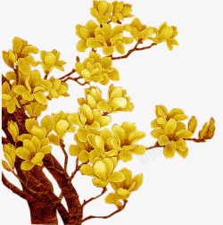 涂鸦植物黄色花朵素材