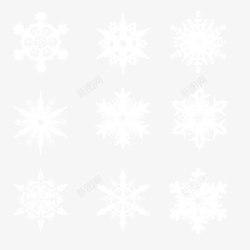 雪花合集psd免抠素材_88icon https://88icon.com 冬天 新图网 白色 节日 雪花