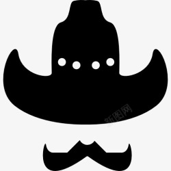 牛仔帽牛仔帽和小胡子图标高清图片