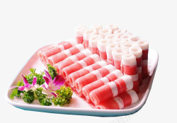 火锅涮肉食材雪花肥牛高清图片