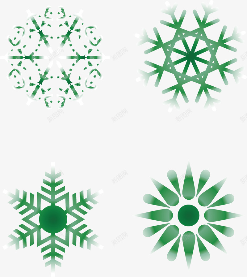 绿色雪花png免抠素材_88icon https://88icon.com 冬天 冬天雪花 漫天飞雪 矢量漫天飞雪素材 矢量飞雪 雪花素材