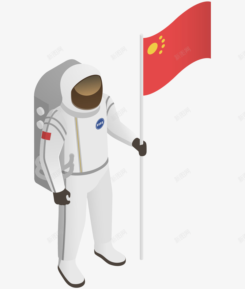 手绘宇航员男士图png免抠素材_88icon https://88icon.com 创意 国旗 宇航员 宇航服 手绘 男士 男性 白色 红色