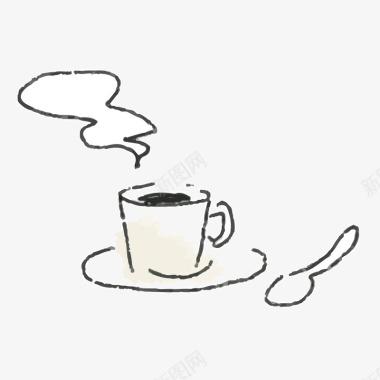 PS图免抠简笔画咖啡矢量图图标图标