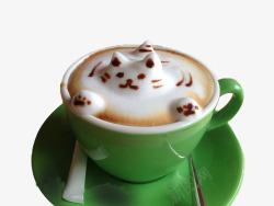 漂浮着的猫立体咖啡素材