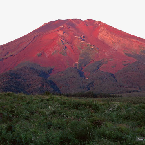 活火山山脉png免抠素材_88icon https://88icon.com 山脉 红色 绿色 草地