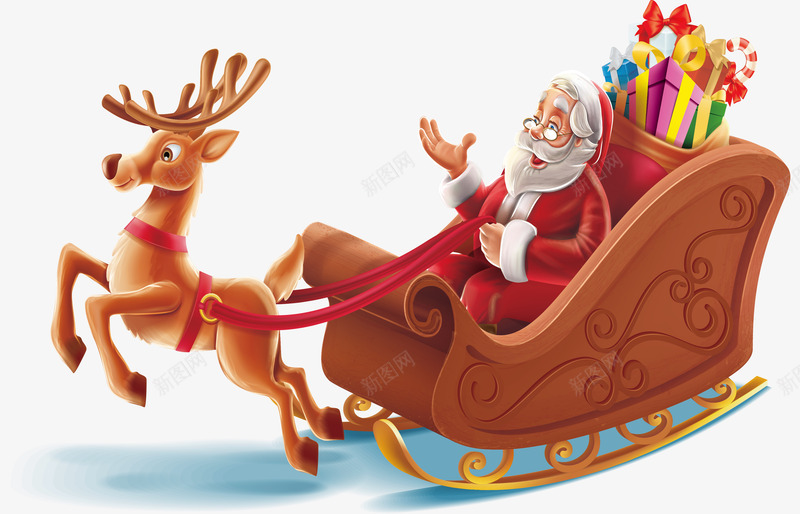 驯鹿车圣诞老人矢量图ai免抠素材_88icon https://88icon.com 圣诞礼物 圣诞老人 圣诞节 圣诞节老公公 矢量png 矢量图 送礼物 驯鹿车 麋鹿车