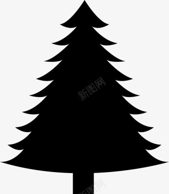 松树松树剪影图标图标