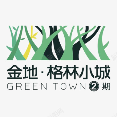 绿色感恩节字体设计金地格林小城图标图标