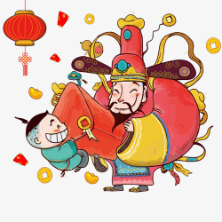 中国风过节财神喜庆节日元素高清图片