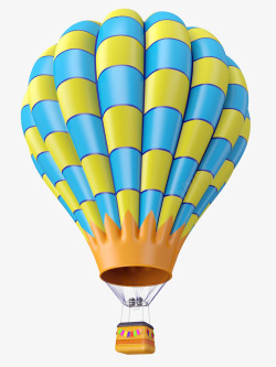 黄色热气球蓝黄色的热气球高清图片