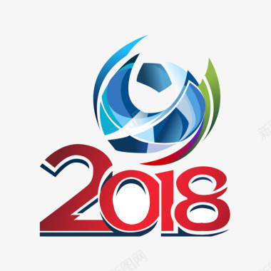 运动的足球彩色创意圆弧2018世界杯图标图标
