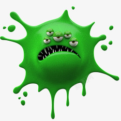 细菌放大图绿色癌细胞卡通图高清图片