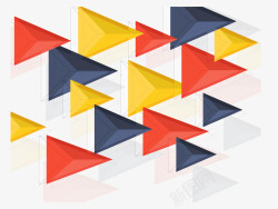 彩色三角几何漂浮矢量图素材