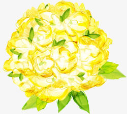 绘画黄色花球婚庆卡片素材