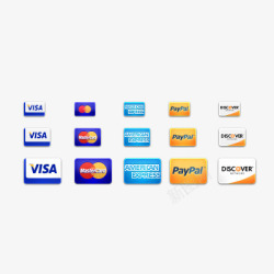 Paypal信用卡图标psd高清图片