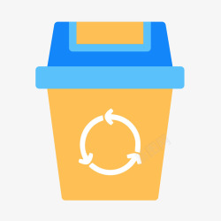 环保商务背景橙色圆角扁平化垃圾桶元素矢量图图标高清图片