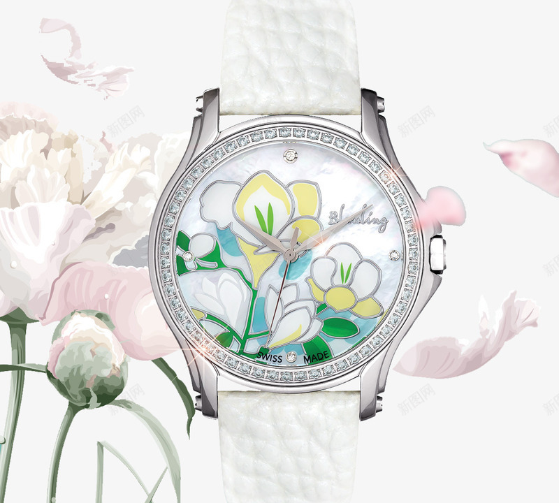 清新淡雅手绘花卉背景图案png免抠素材_88icon https://88icon.com 手表图案 淡雅手绘 清新 花卉背景