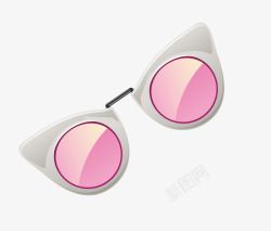 粉红色精致眼镜可爱矢量图素材