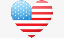 美国爱心美国国旗爱心矢量图高清图片