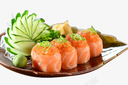 筷子夹寿司美食日本料理高清图片