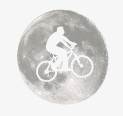 月球上骑自行车的人素材