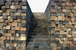 石砖立体建筑石墙台阶高清图片