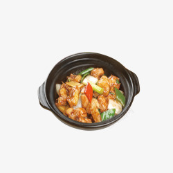 彩椒黄焖鸡肉米饭素材
