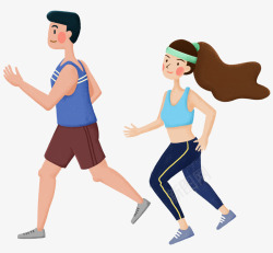 人物插画手绘人物插画跑步马拉松比赛高清图片