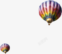 彩色漂浮春季热气球素材