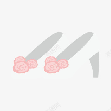 结婚素描婚庆粉色花朵图标图标