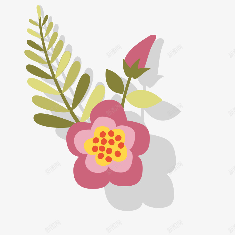 卡通扁平化可爱花朵装饰背景png免抠素材_88icon https://88icon.com 卡通花朵 可爱花朵 扁平化 手绘花朵装饰 简笔画 红花 花朵PNG