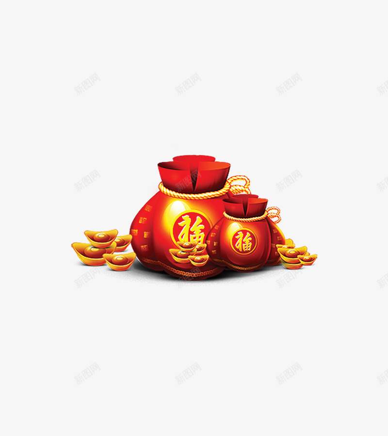 福钱袋金币装饰png免抠素材_88icon https://88icon.com 装饰 金币 钱袋