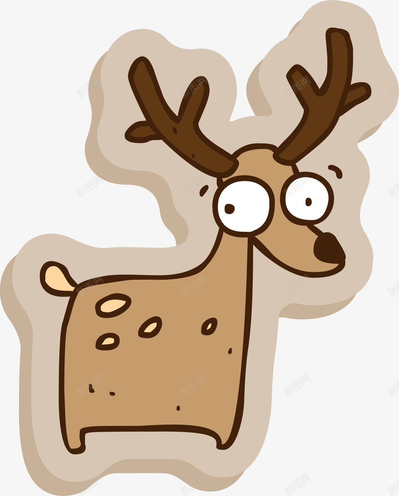 咖啡色卡通麋鹿png免抠素材_88icon https://88icon.com 卡通动物 可爱小鹿 咖啡色麋鹿 圣诞节 节日标志 装饰图案