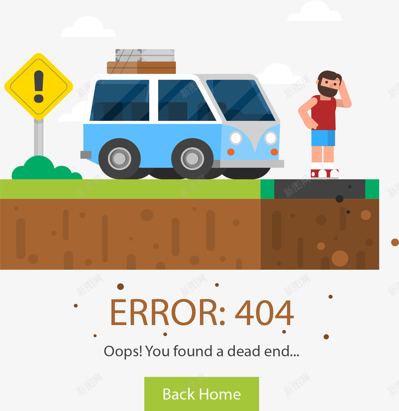 自驾游迷路的人错误页矢量图ai免抠素材_88icon https://88icon.com 404页面 报错 矢量png 迷路的人 错误页 错误页面 矢量图